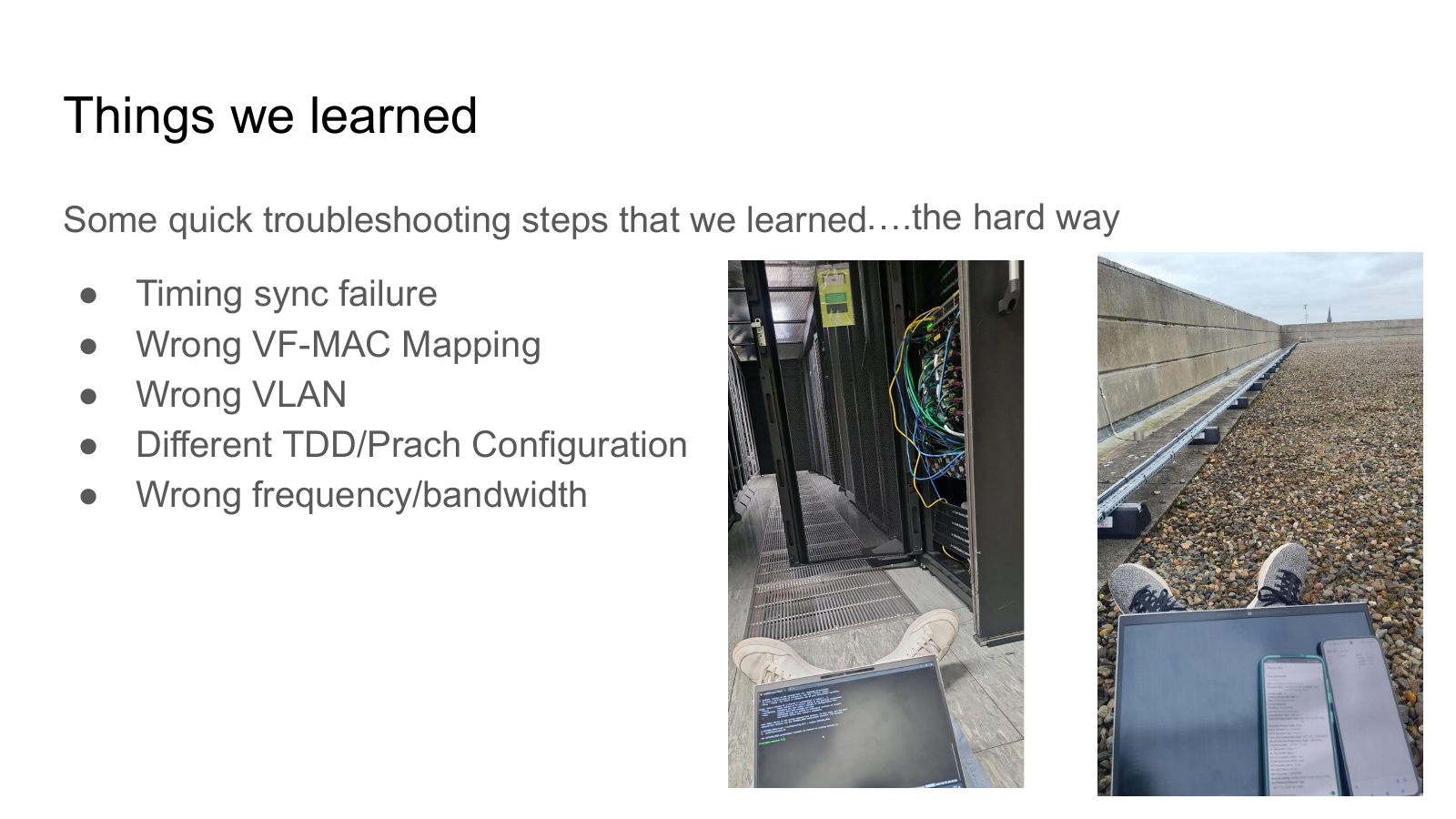 Campus5G DSIT slide 77: Things we learned